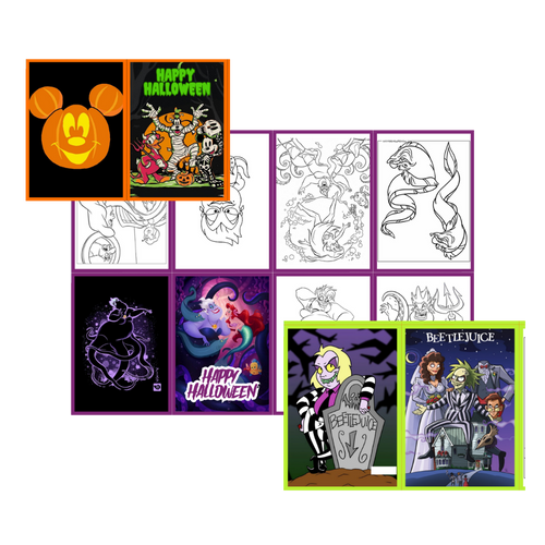 Kit Halloween 100 minilibros para colorear