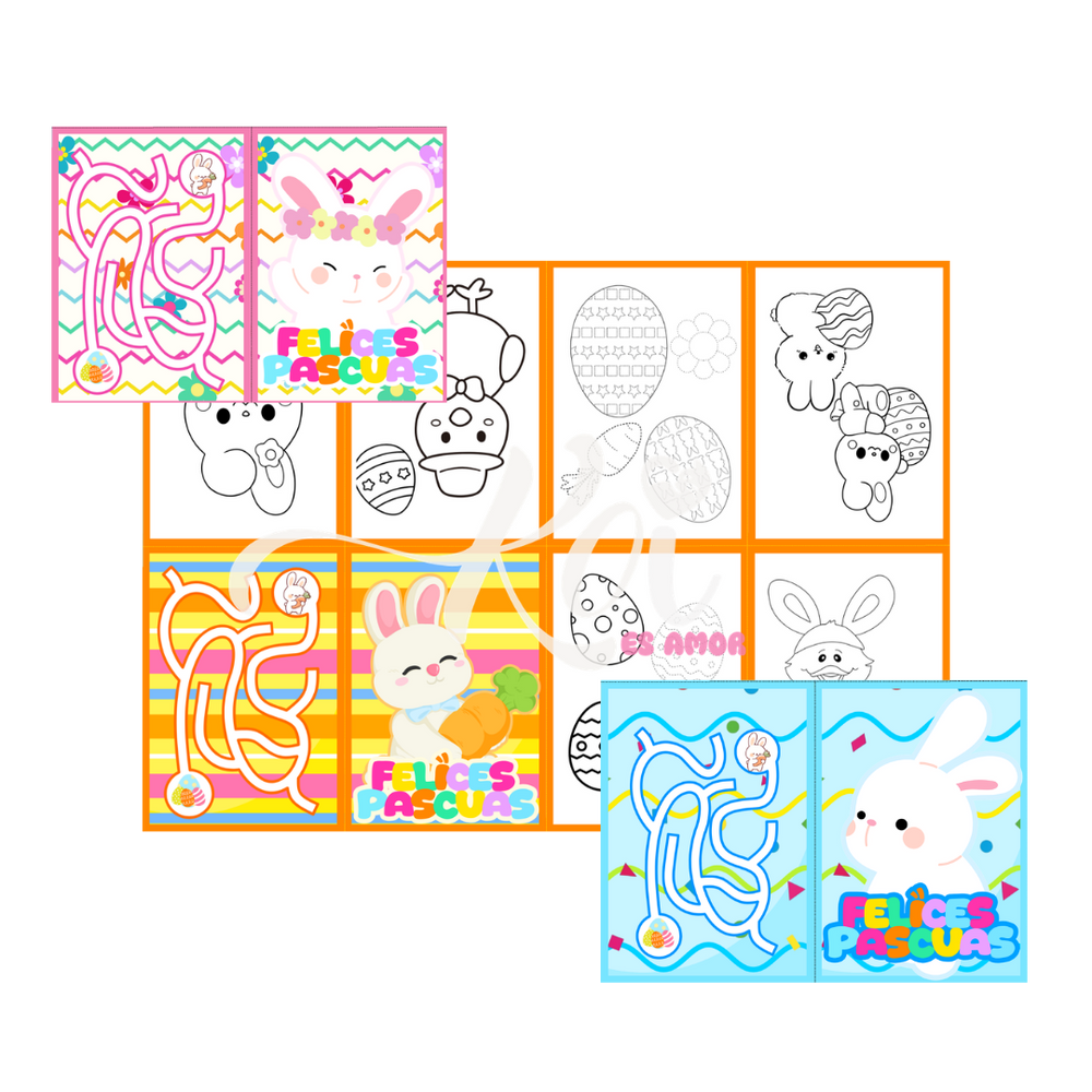 Minilibros para colorear de Pascuas