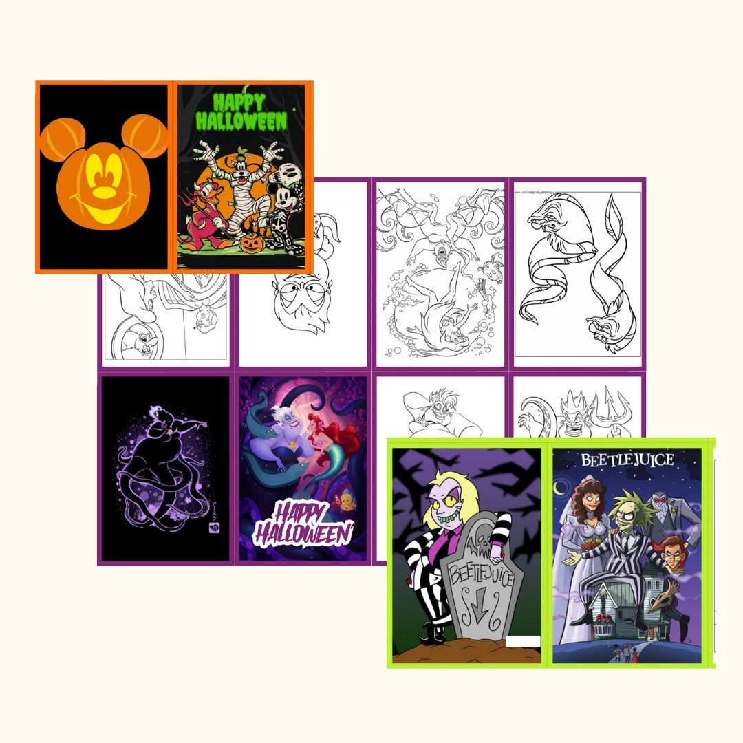 Kit of 100 Halloween mini coloring books – Koi es amor
