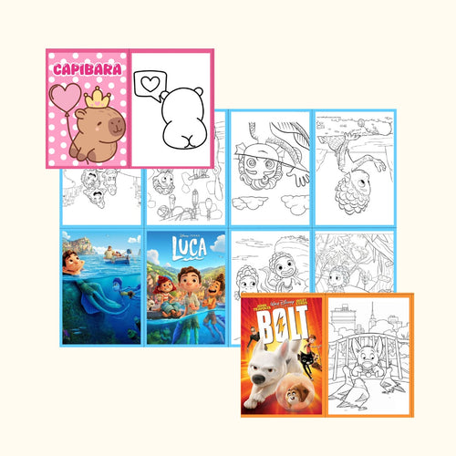 Kit 100 minilibros para colorear