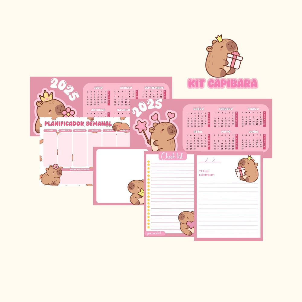 Kit de papelería de Capibara