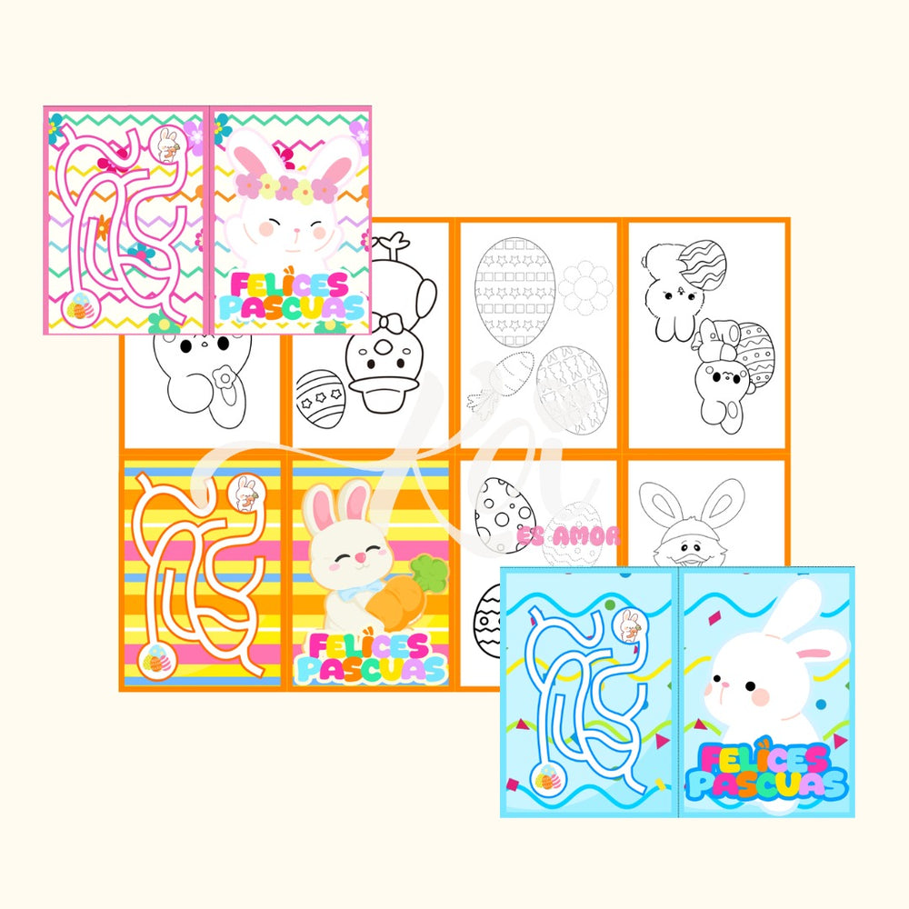 Minilibros para colorear de Pascuas