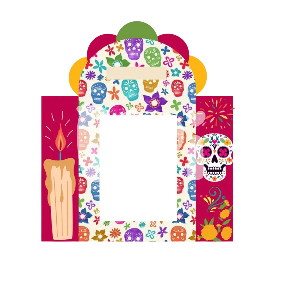 Porta-retrato Dia dos Mortos para imprimir
