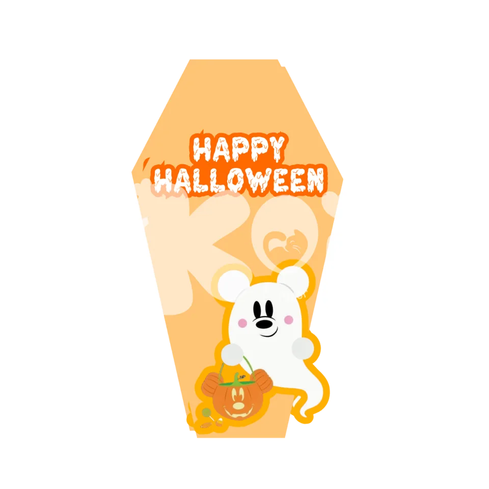Caixa caixão Halloween para imprimir