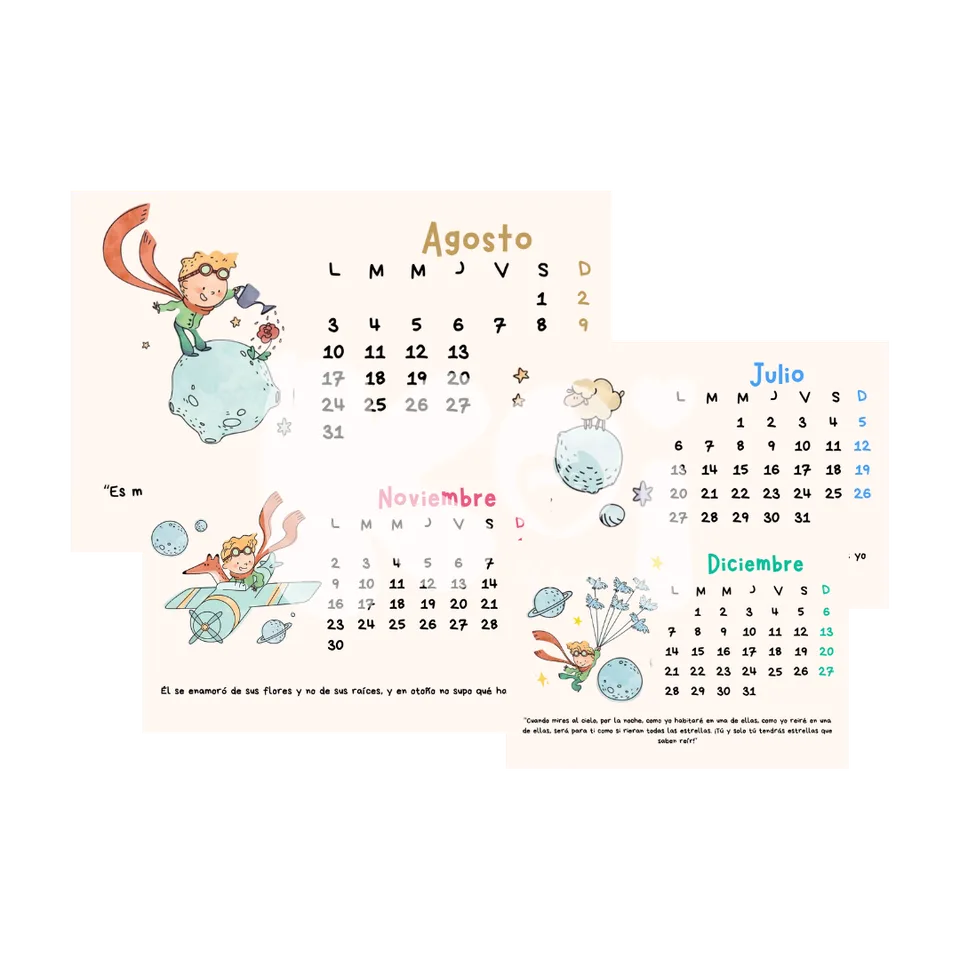 Printable The Little Prince 2027 Calendar