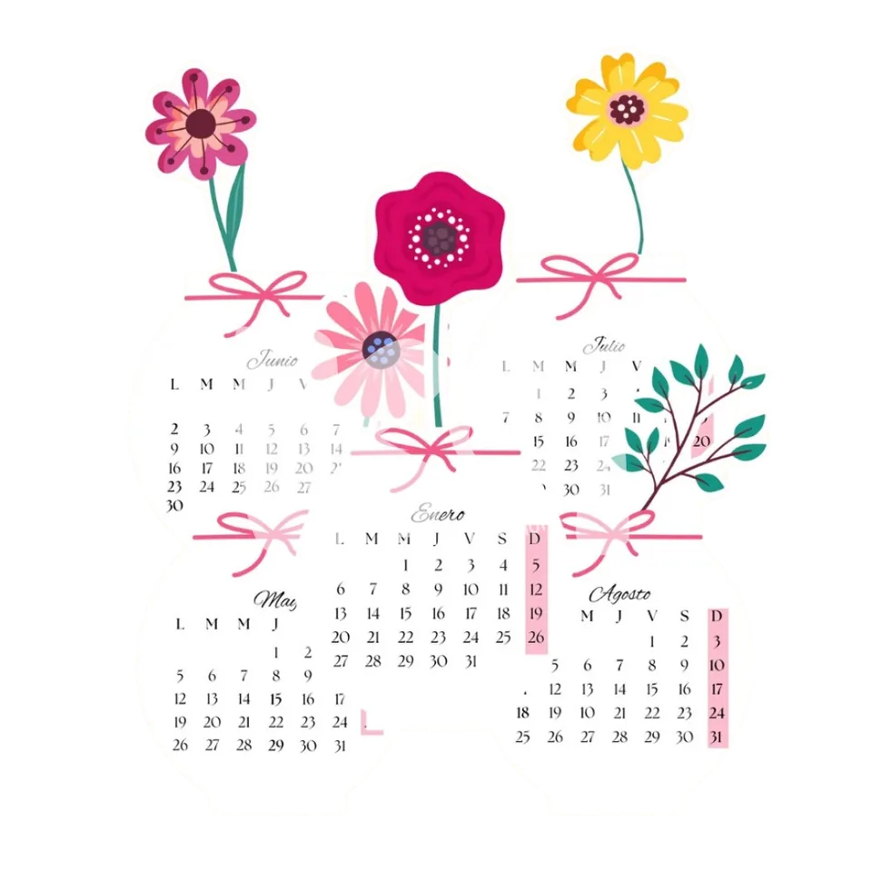 Calendário Flores 2027 para imprimir