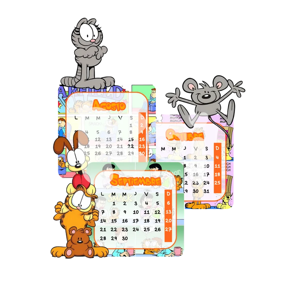 Calendário Garfield 2027 para imprimir
