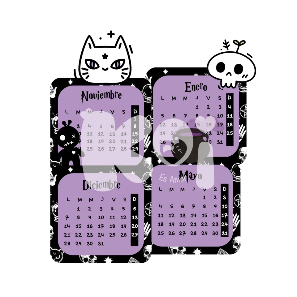 Printable Gothic 2027 Calendar