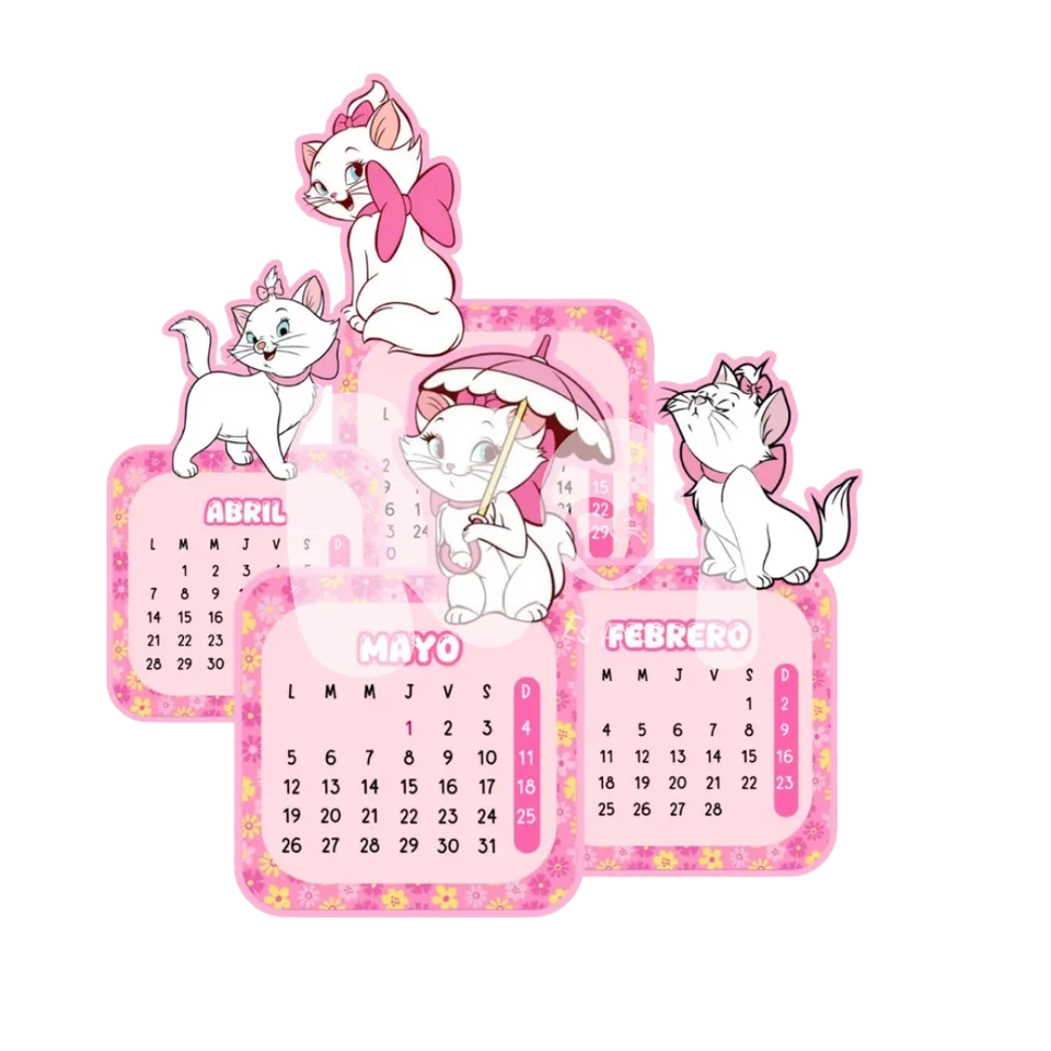 Calendário Marie (Aristogatas) 2027 para imprimir