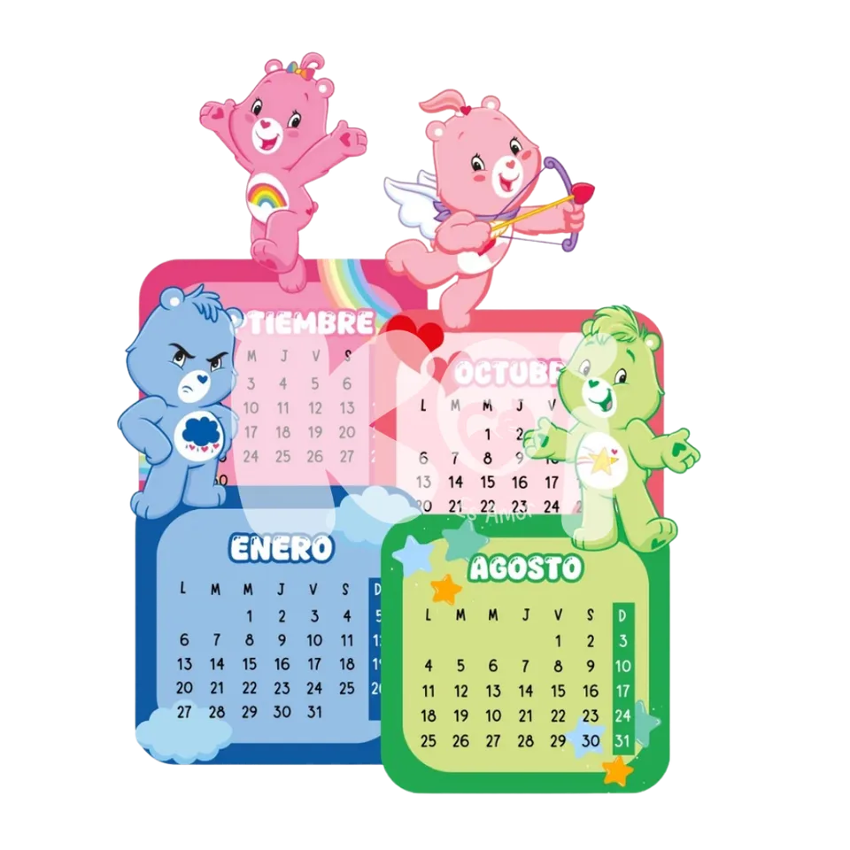 Calendário Ursinhos Carinhosos 2027 para imprimir