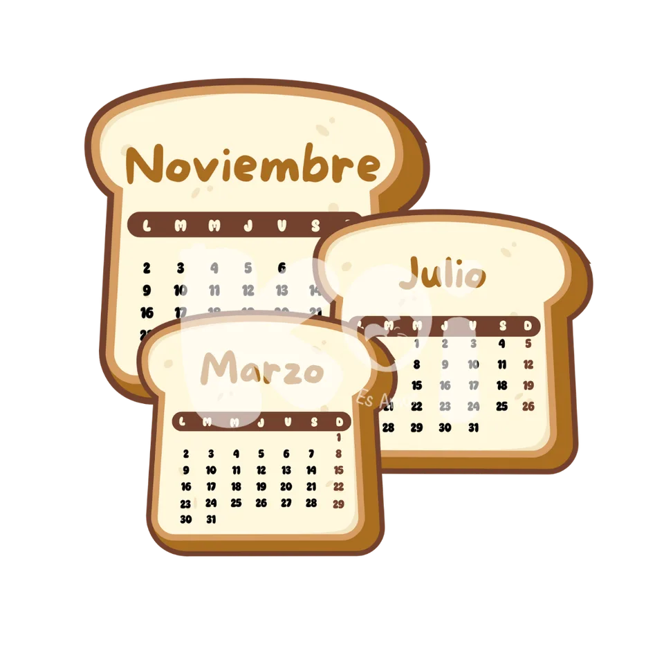 Printable Bread 2027 Calendar