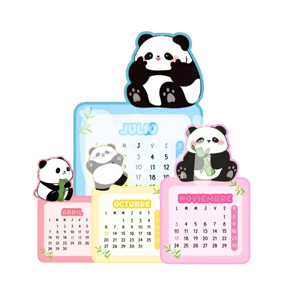 Calendario Panda 2027 para imprimir