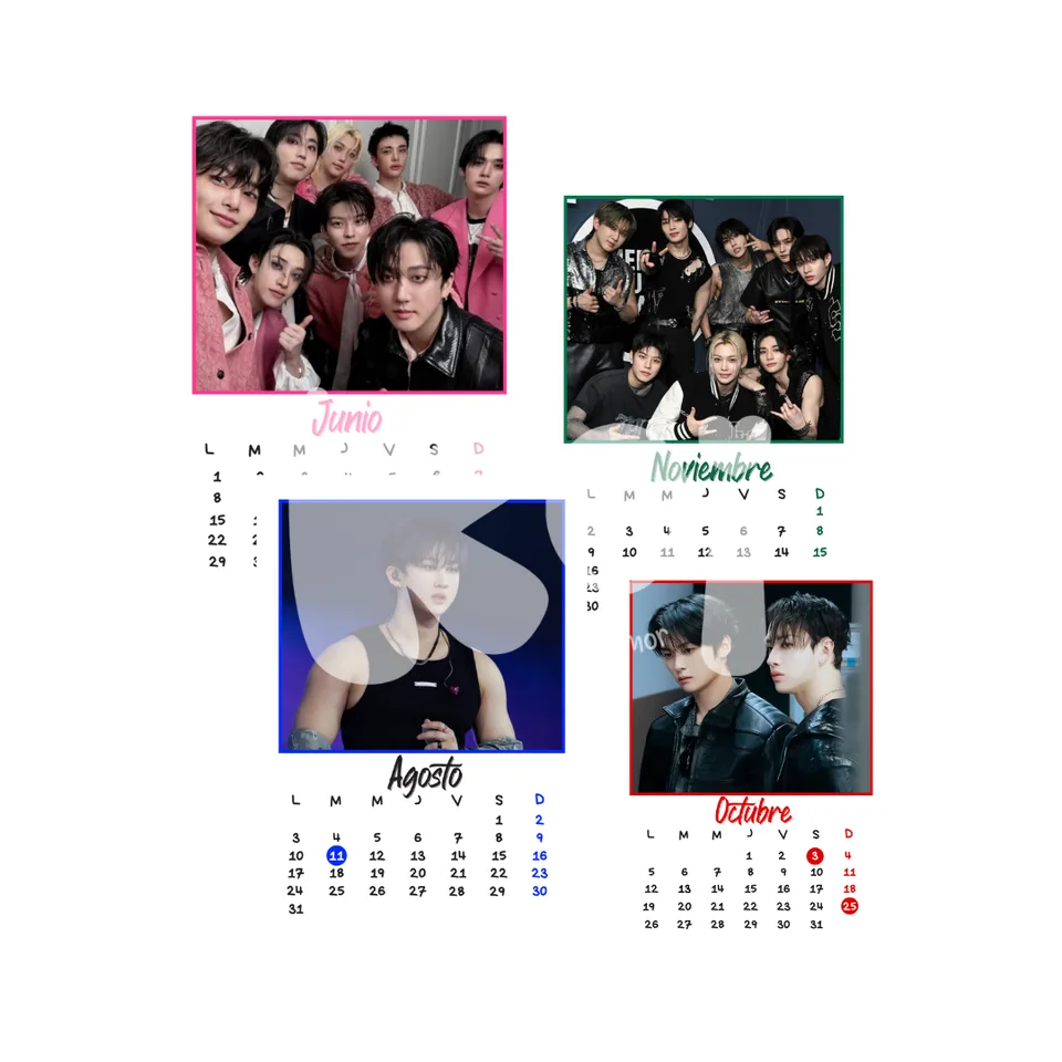 Calendário Stray Kids 2027 2 para imprimir