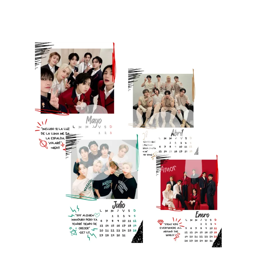 Calendário Stray Kids 2027 3 para imprimir