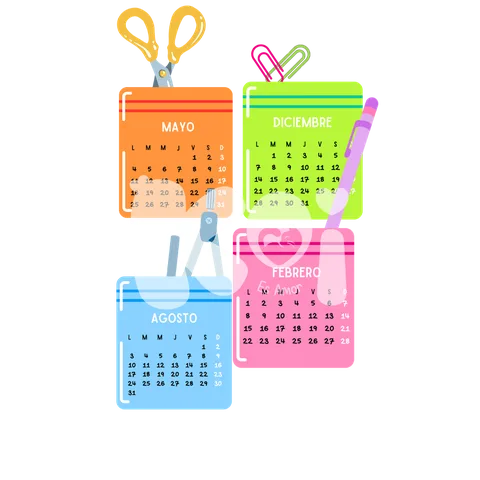 Calendários de material escolar