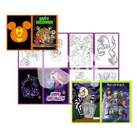 Kit Halloween 100 minilivros para colorir