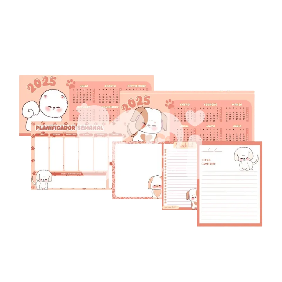 Kit de papelaria de cachorrinho para imprimir