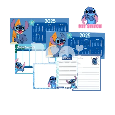 Kit de papelaria do Stitch