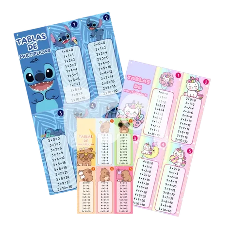 Kit de tabelas de multiplicação