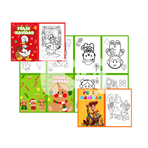 Kit +100 minilivros de Natal para colorir