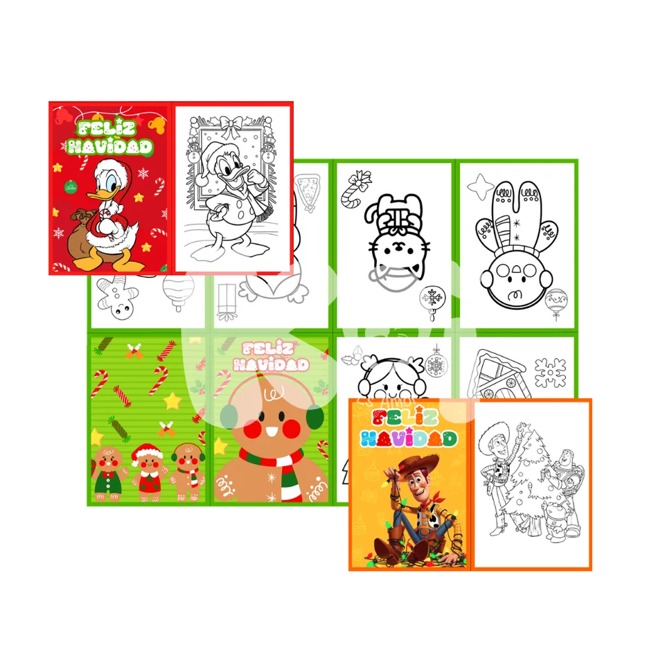 Kit +100 minilivros de Natal para colorir para imprimir