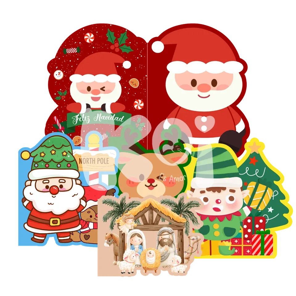 Libros con formas Navidad para imprimir