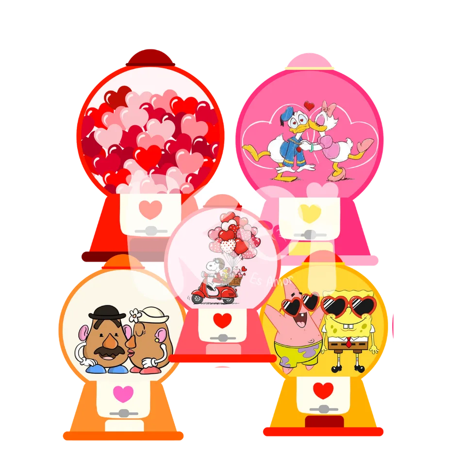 Máquina de doces Dia dos Namorados para imprimir