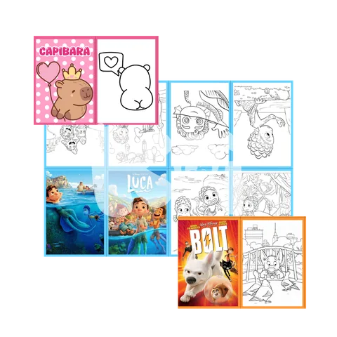 Kit 100 minilivros para colorir