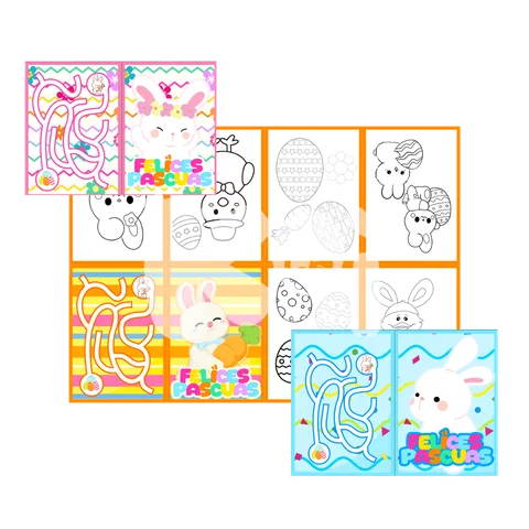 Minilivros para colorir de Páscoa