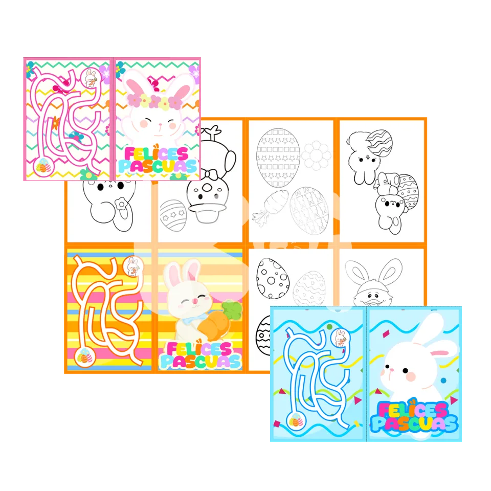 Minilivros para colorir de Páscoa para imprimir