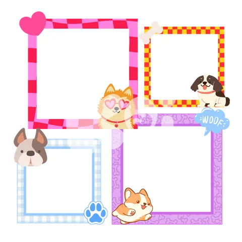 Quadros imantados cachorrinhos