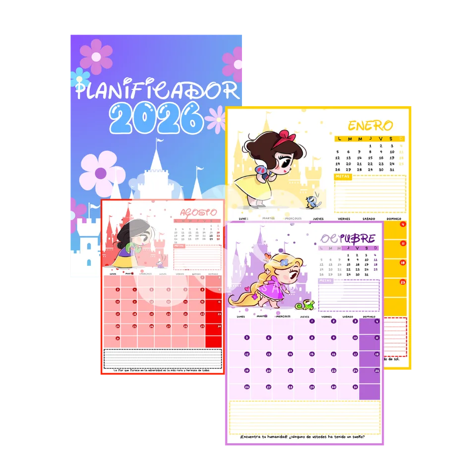 Planner Princesas 2027 para imprimir