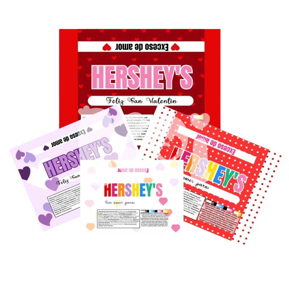 Porta Hershey's Dia dos Namorados para imprimir