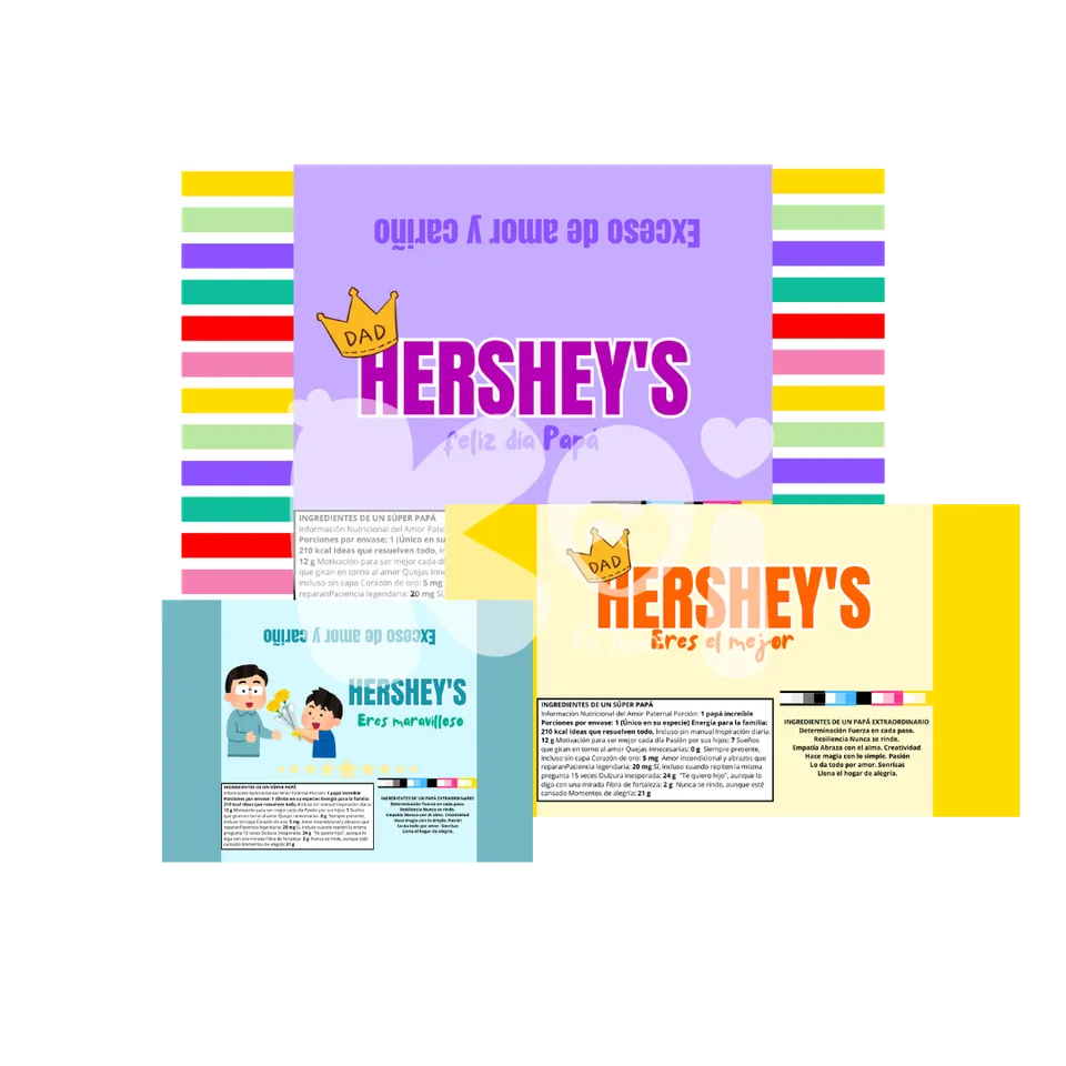 Porta Hershey's Dia dos Pais para imprimir