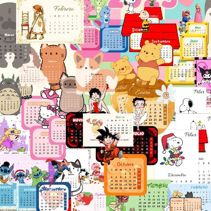 Todos os calendários 2027 (inclui designs novos) para imprimir