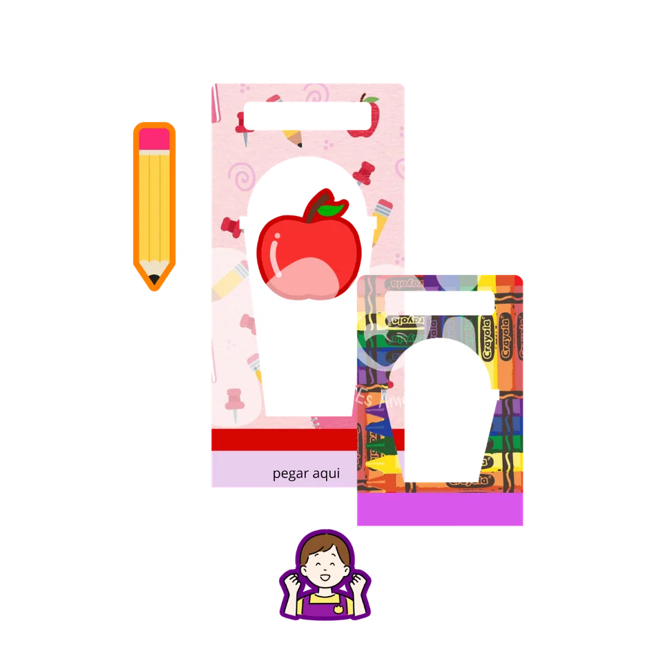 Copos de doces Dia do Professor para imprimir