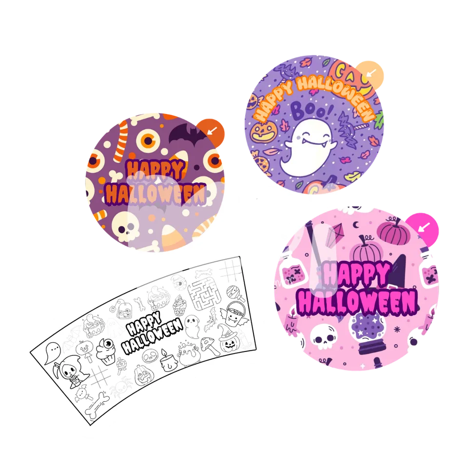 Copos de doces Halloween para imprimir